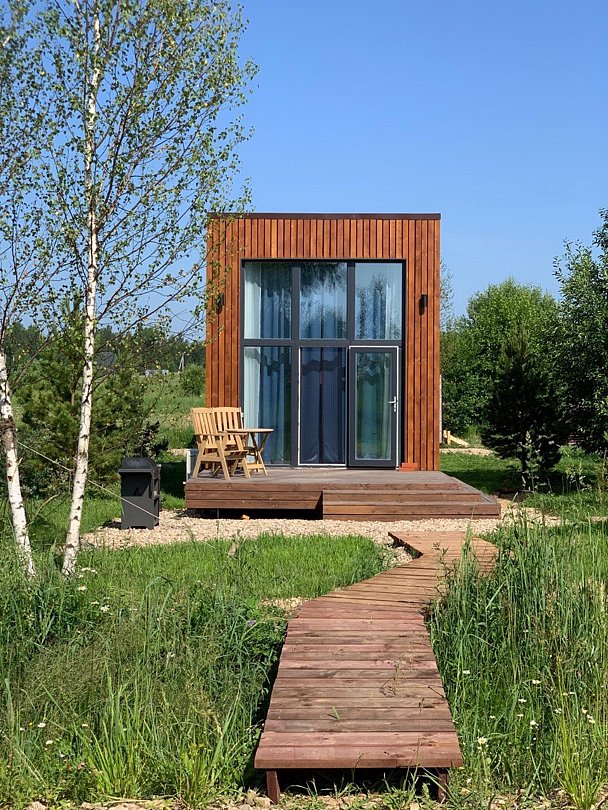 Глэмпинг Sheluha house Уютный Tiny House с мансардным окном, Можайск, Московская область