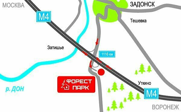 Схема проезда | Форест Парк, Липецкая область