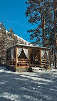 Шале с террасой №1 с красивым видом из окна, Глэмпинг Mount House, Терскол